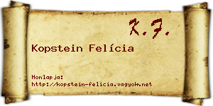 Kopstein Felícia névjegykártya